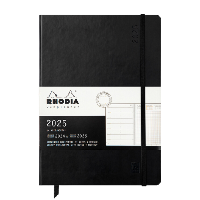 Rhodia 羅地亞  A5 2025年 硬皮橫向行事曆手帳  黑色