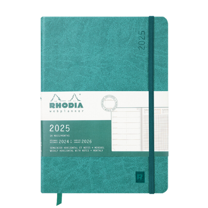 Rhodia 羅地亞  A5 2025年 硬皮橫向行事曆手帳 水綠色