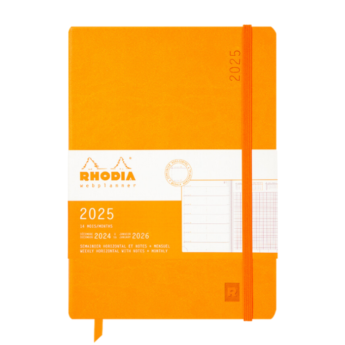 Rhodia 羅地亞  A5 2025年 硬皮橫向行事曆手帳 橙色