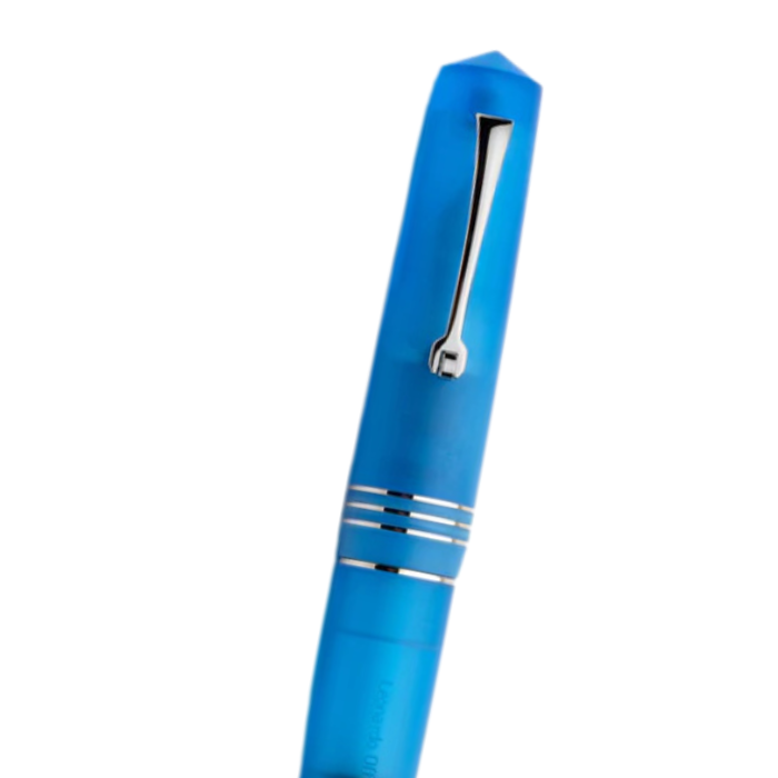 Leonardo Momento Zero Grande Pura 銀夾 Aqua Blue 鋼筆